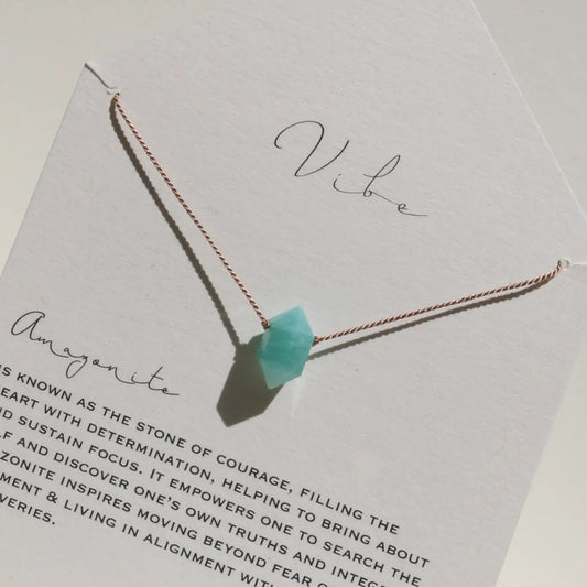 Amazonite, Double Point Vibe Necklace