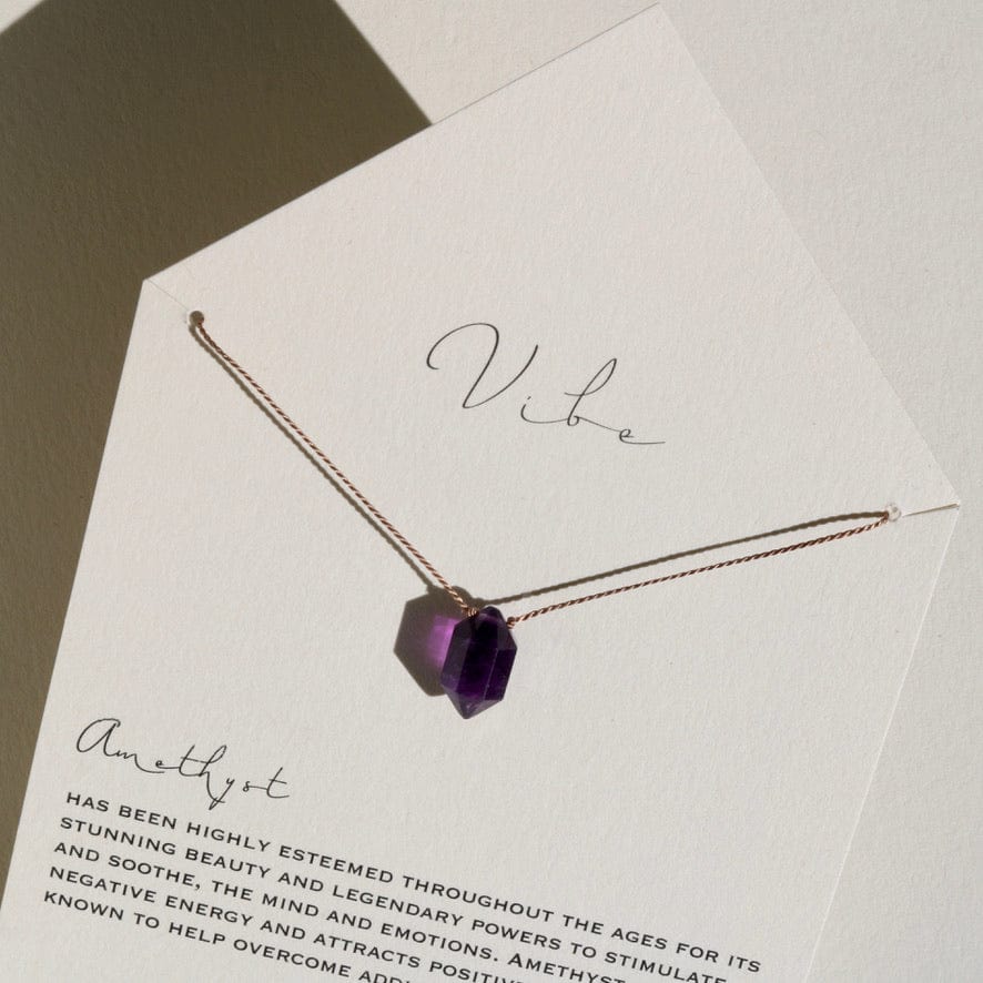 AMETHYST DOUBLE TERMINATED POINT Vibe Necklaces