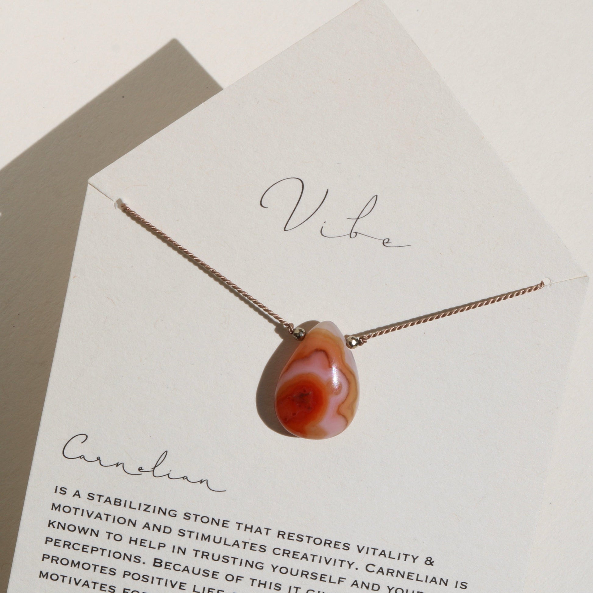 CARNELIAN SUNDROP Vibe Necklaces