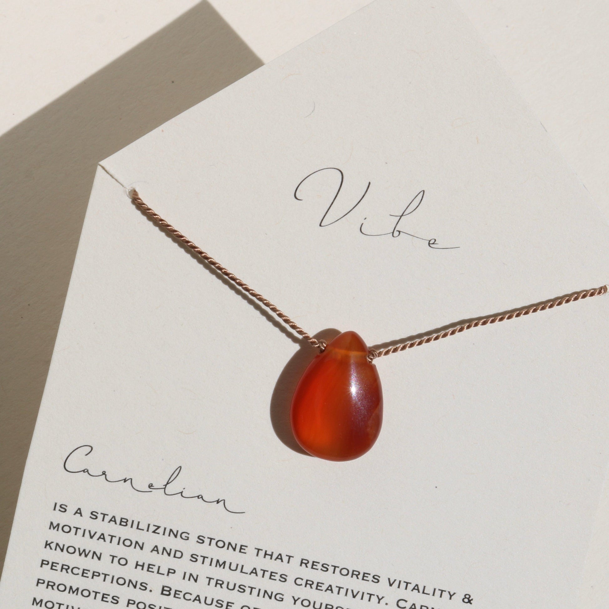 CARNELIAN SUNDROP Vibe Necklaces