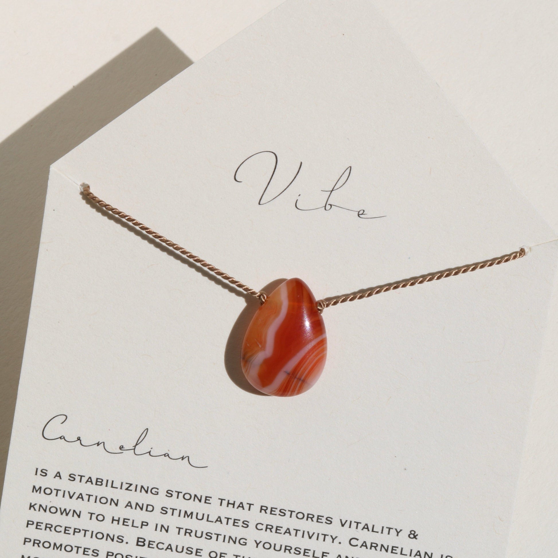 CARNELIAN SUNDROP Vibe Necklaces