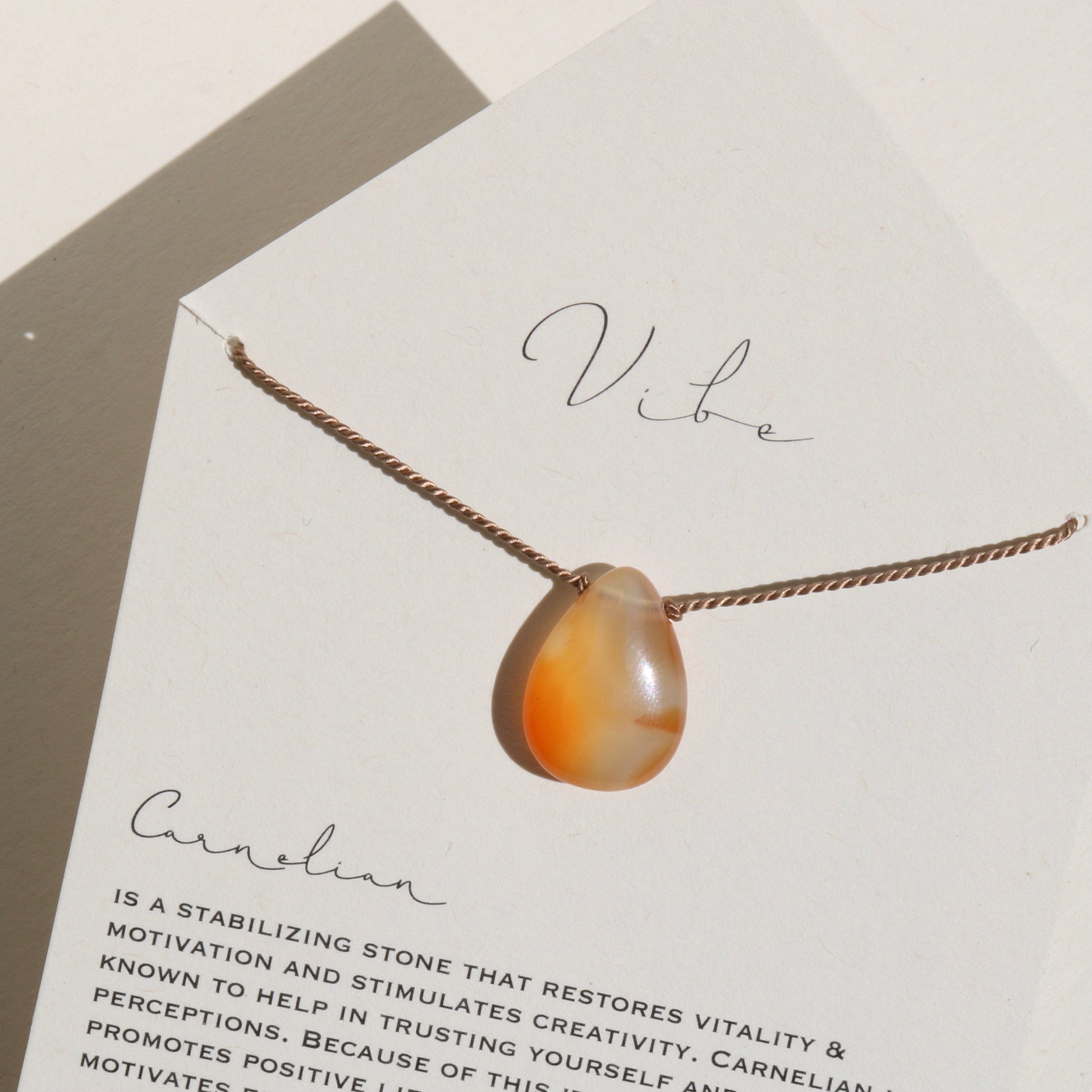 CARNELIAN SUNDROP Vibe Necklaces