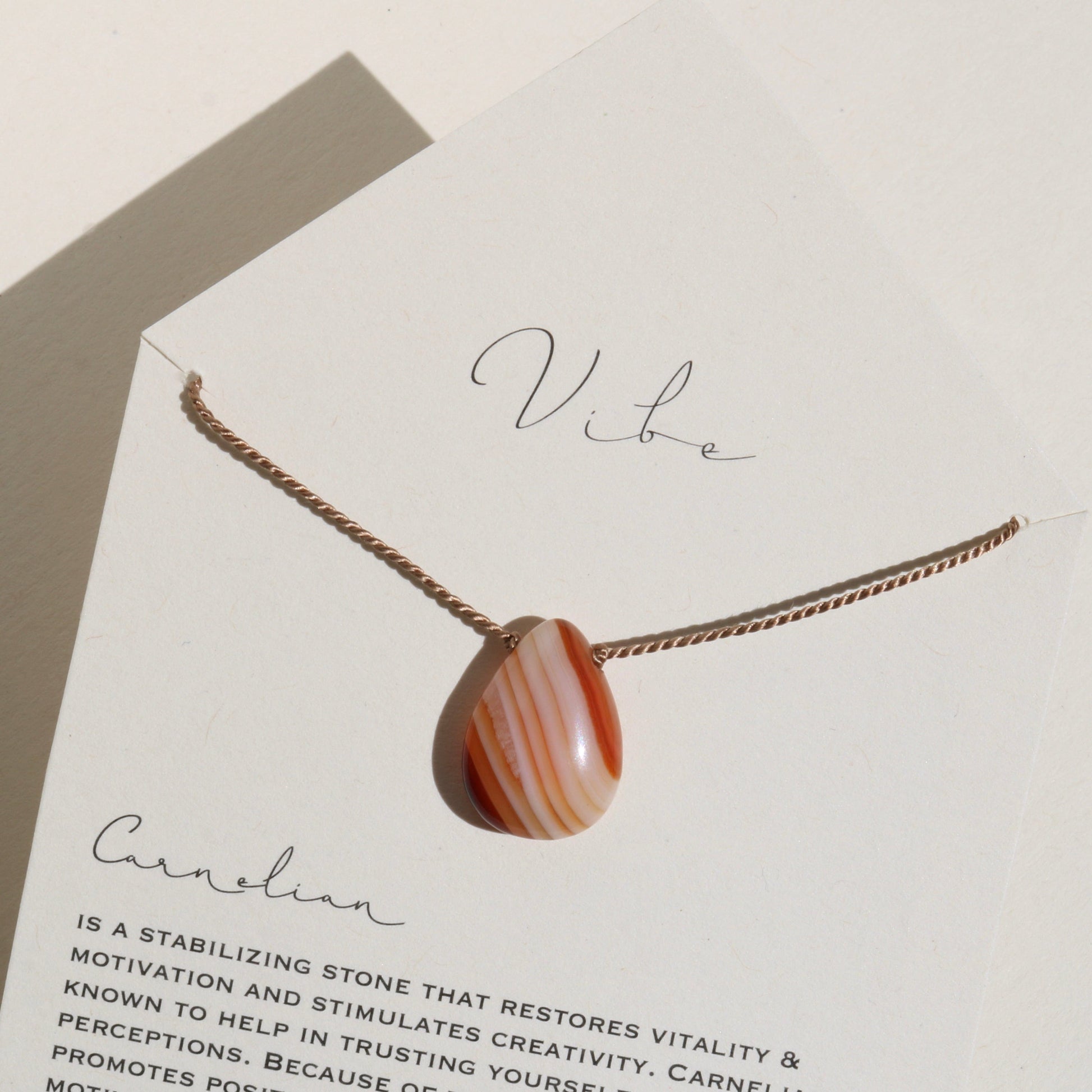 CARNELIAN SUNDROP Vibe Necklaces No.1
