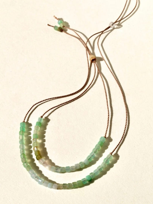 CHRYSOPRASE BEADED CUBES BRACELET Vibe Bracelets