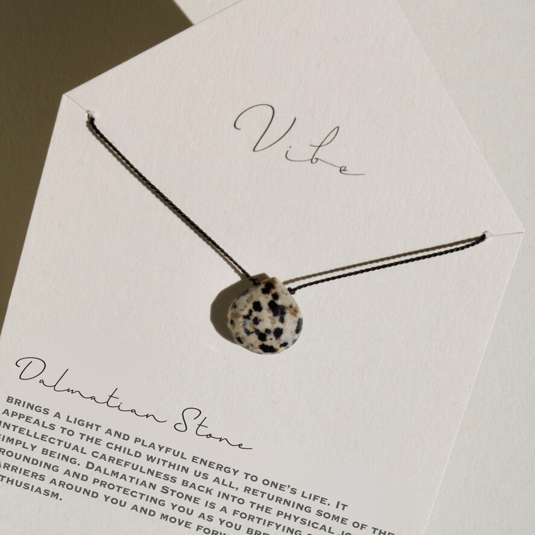DALMATIAN STONE Vibe Necklaces Raven silk