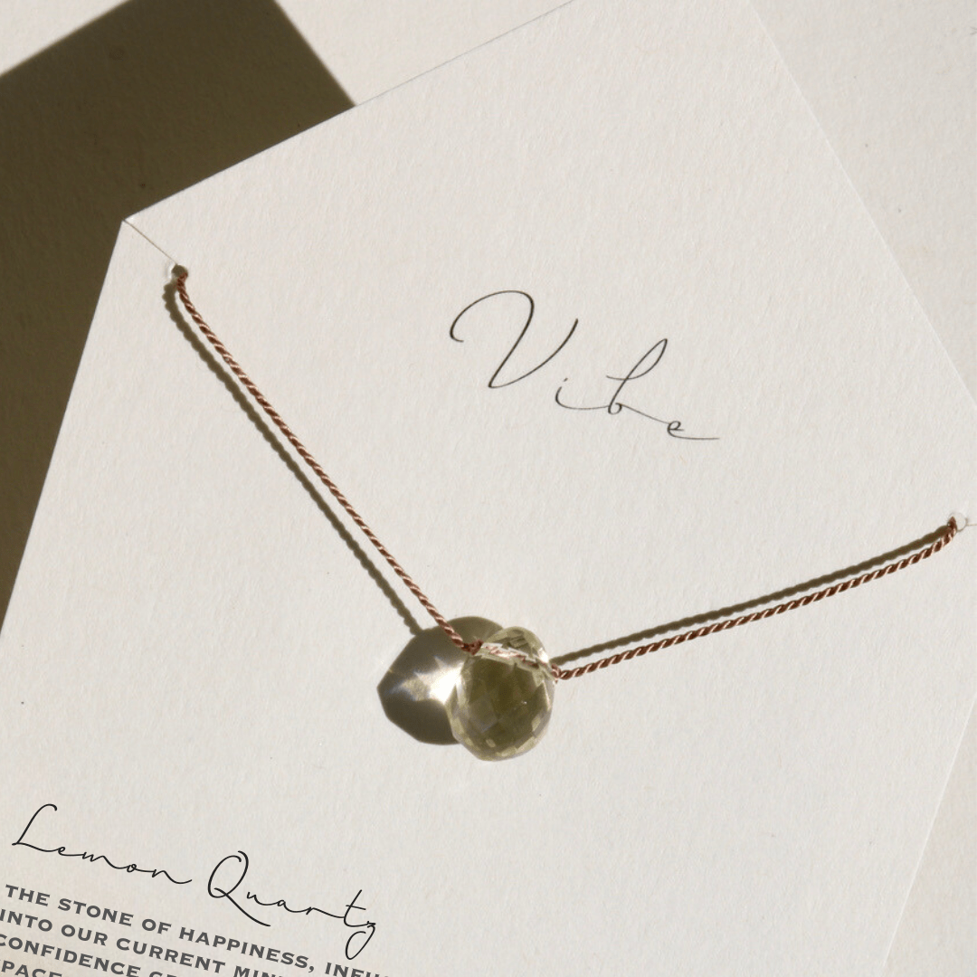 LEMON QUARTZ DEWDROP Vibe Necklaces