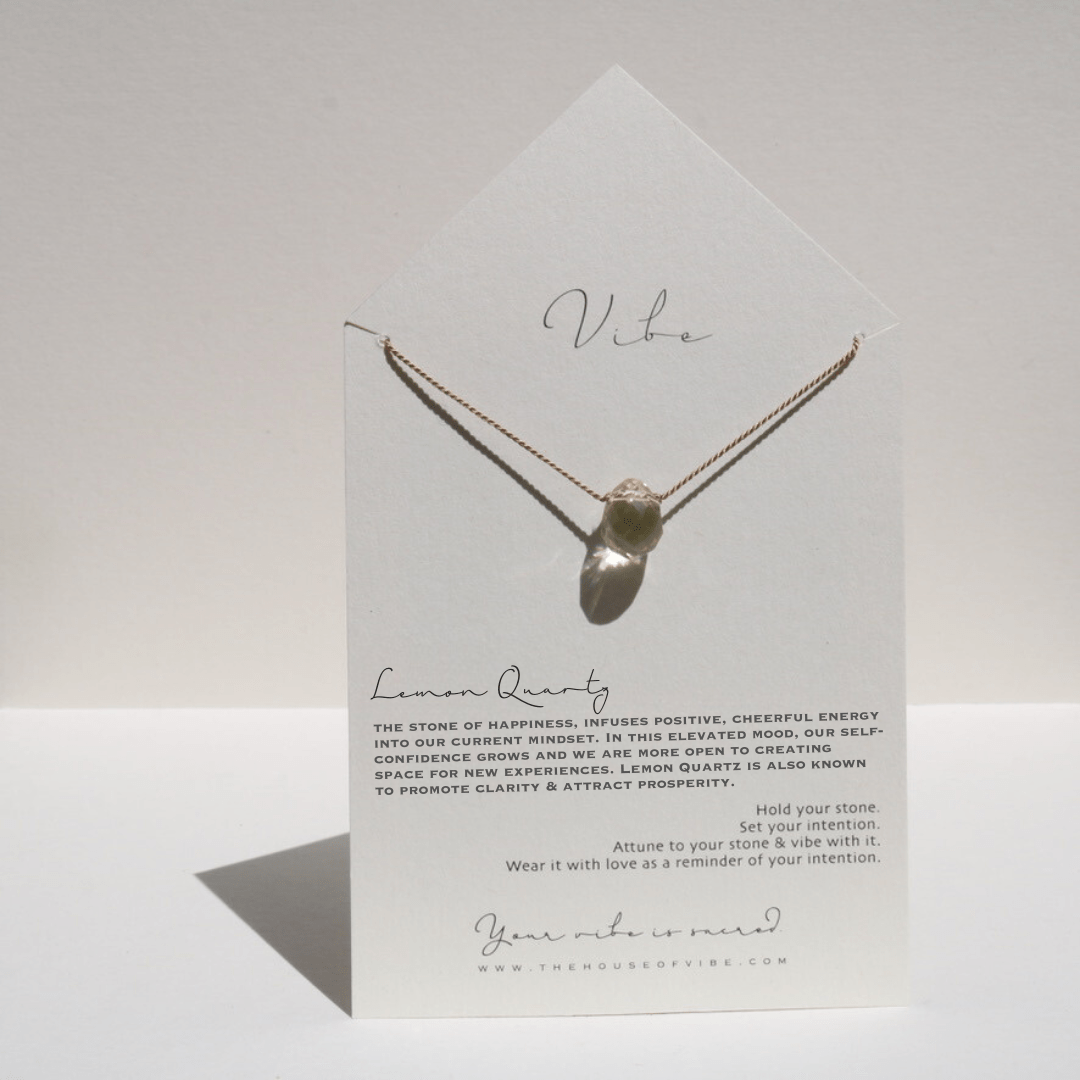 LEMON QUARTZ DEWDROP Vibe Necklaces