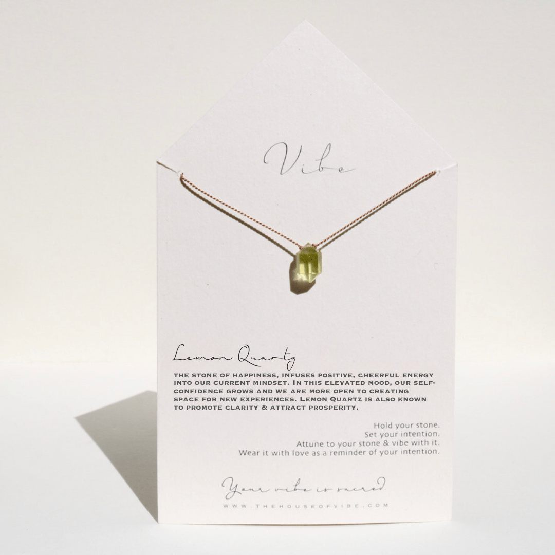 LEMON QUARTZ DOUBLE TERMINATED POINT Vibe Necklaces