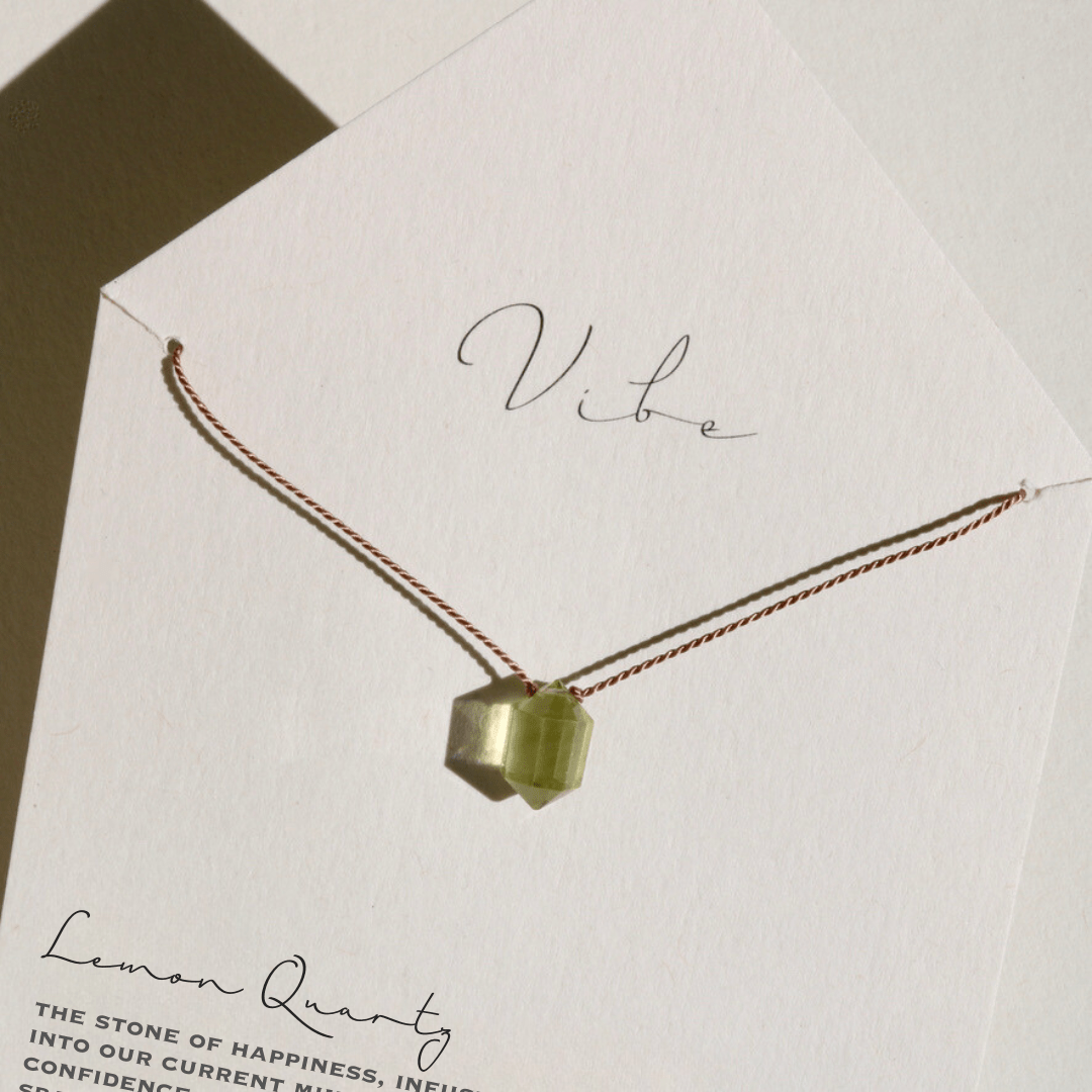 LEMON QUARTZ DOUBLE TERMINATED POINT Vibe Necklaces