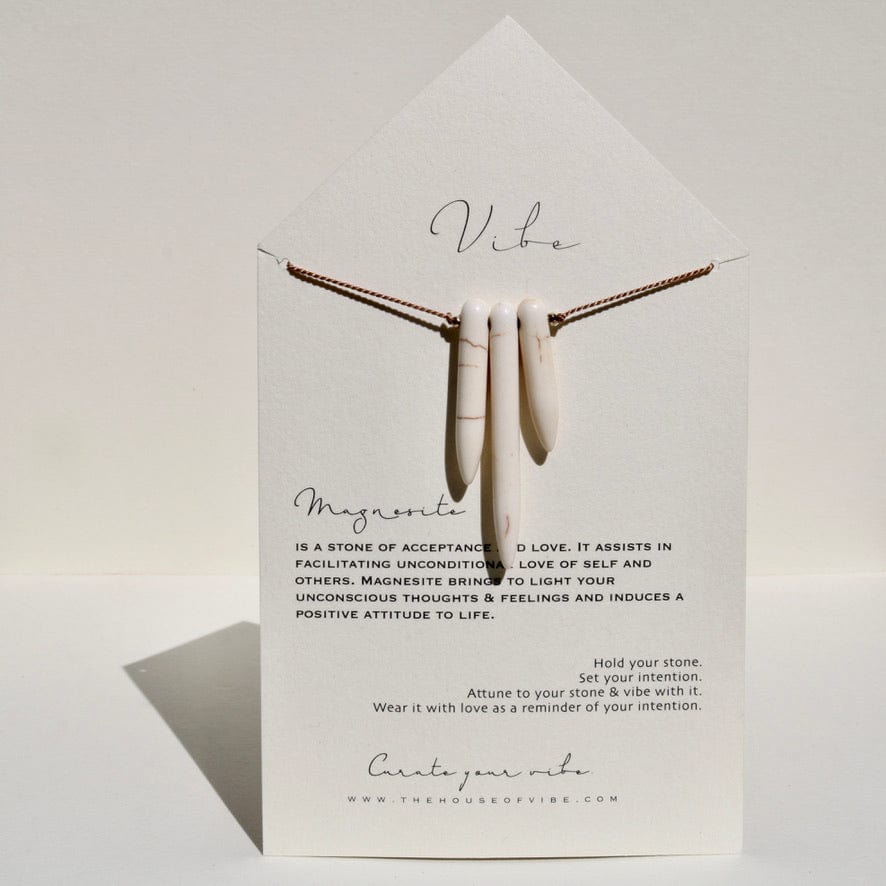 MAGNESITE 3 STONE Vibe Necklaces