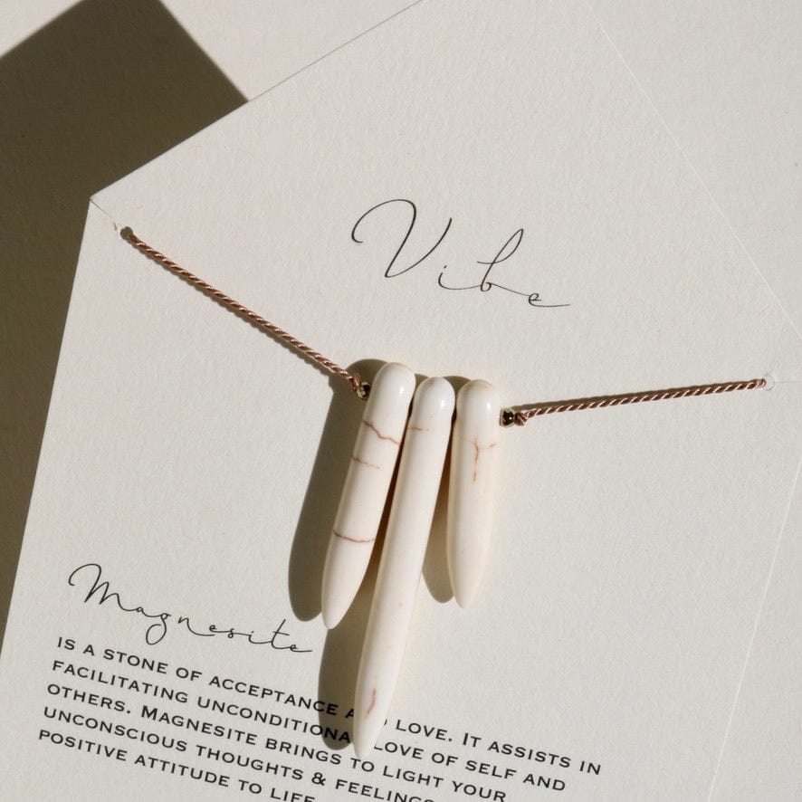 MAGNESITE 3 STONE Vibe Necklaces