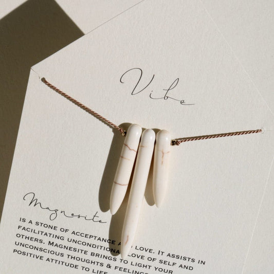 MAGNESITE 3 STONE Vibe Necklaces