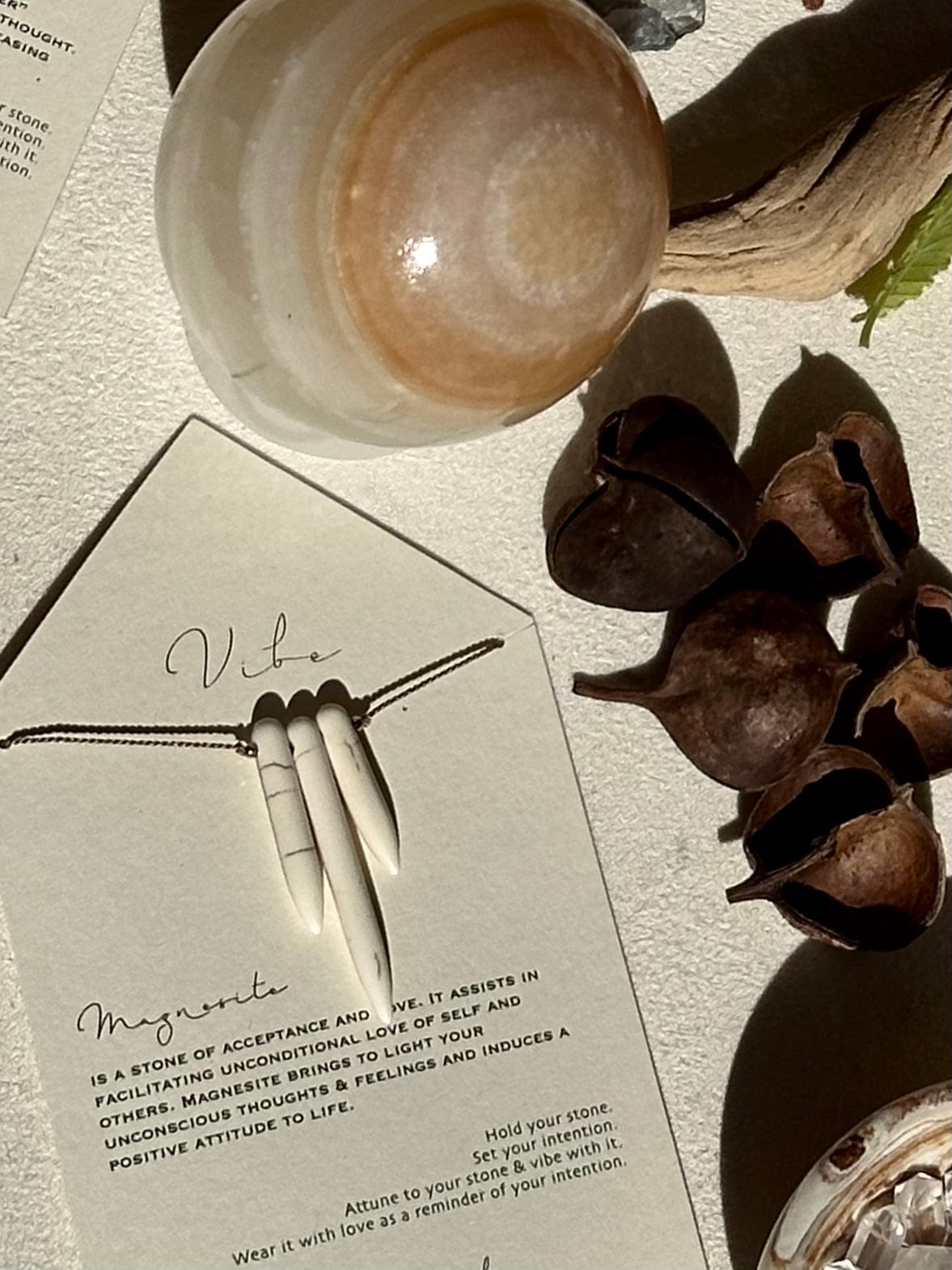 MAGNESITE 3 STONE Vibe Necklaces