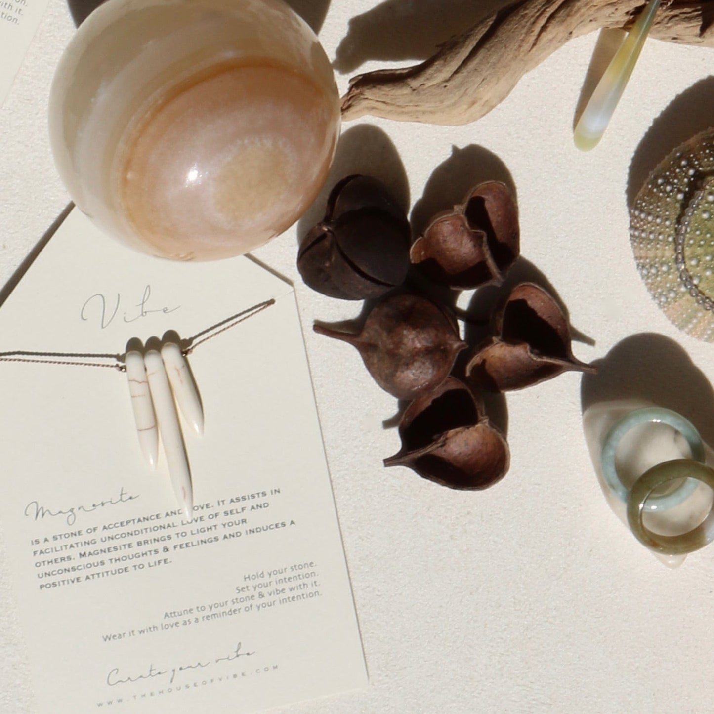 MAGNESITE 3 STONE Vibe Necklaces