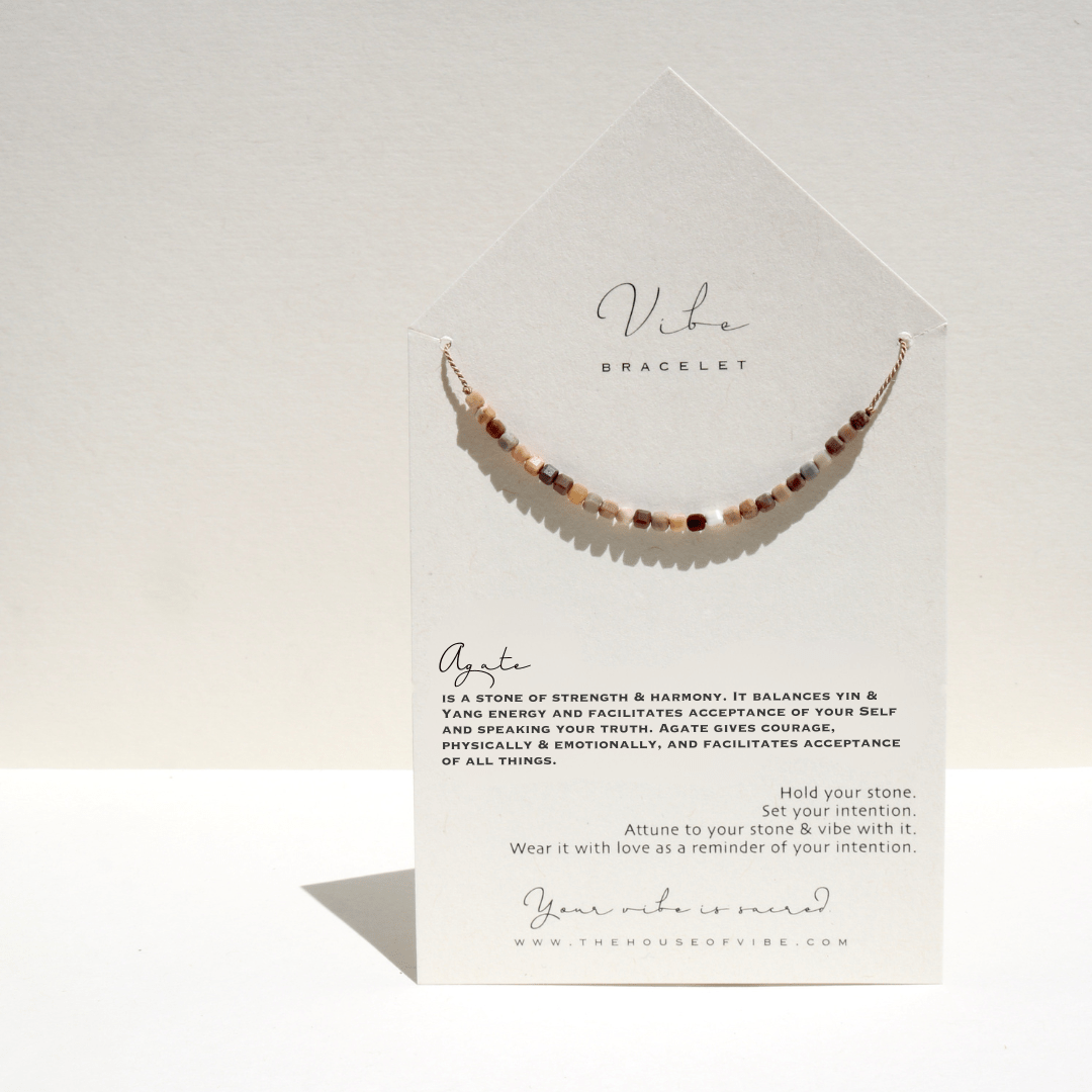 RAINBOW AGATE BEADED CUBES BRACELET Vibe Bracelets