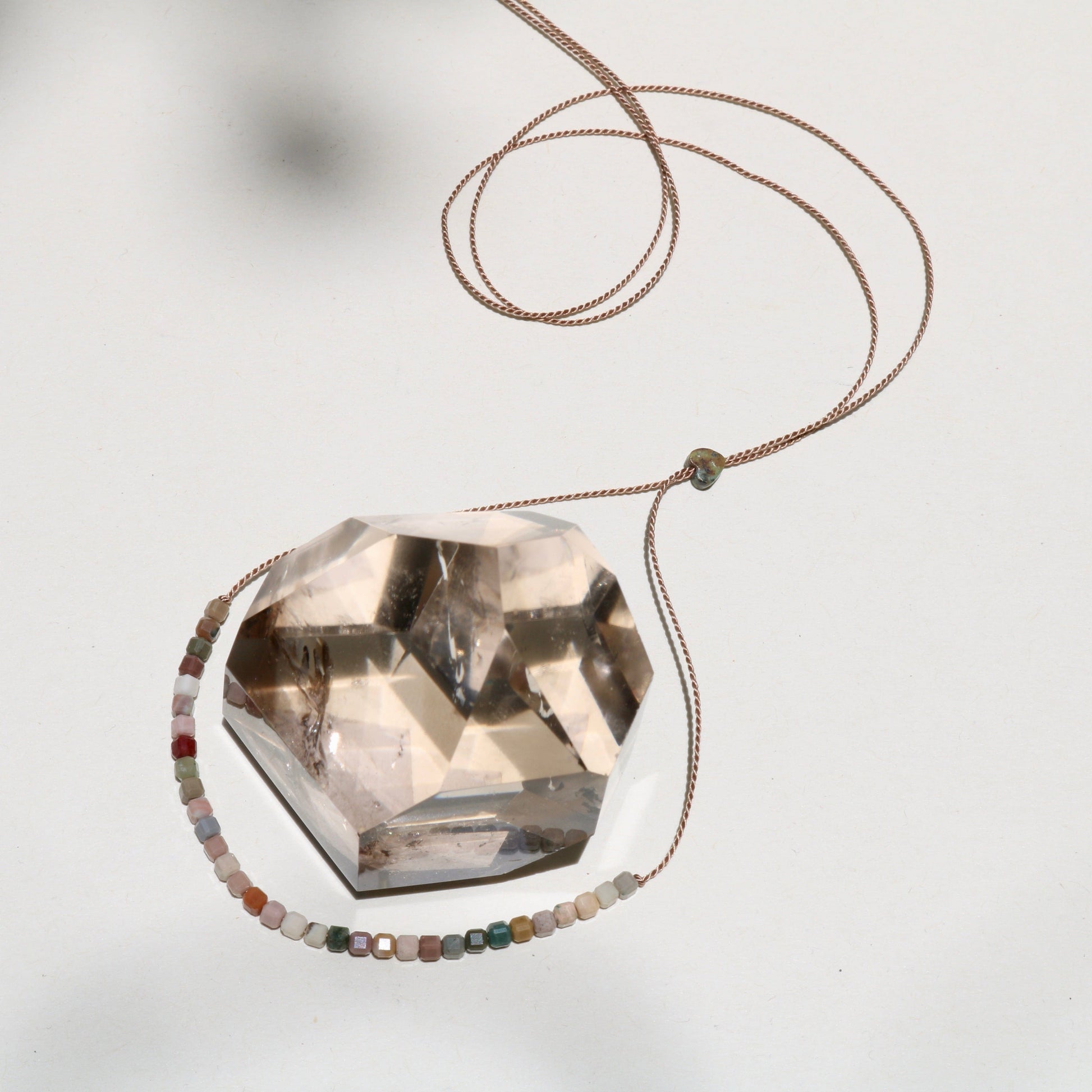 RAINBOW AGATE BEADED CUBES NECKLACE Vibe Necklaces