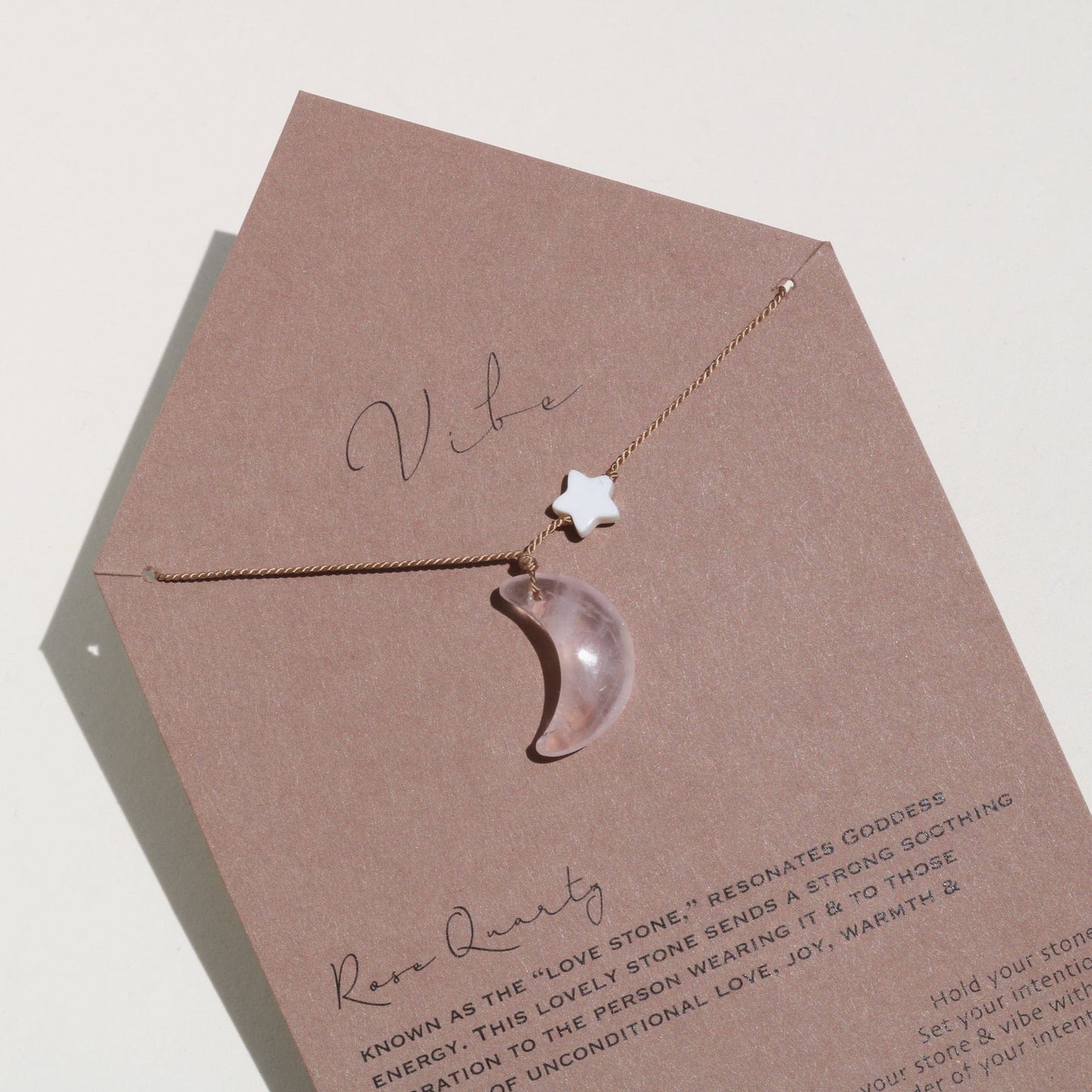 ROSE QUARTZ MOON Vibe Necklaces