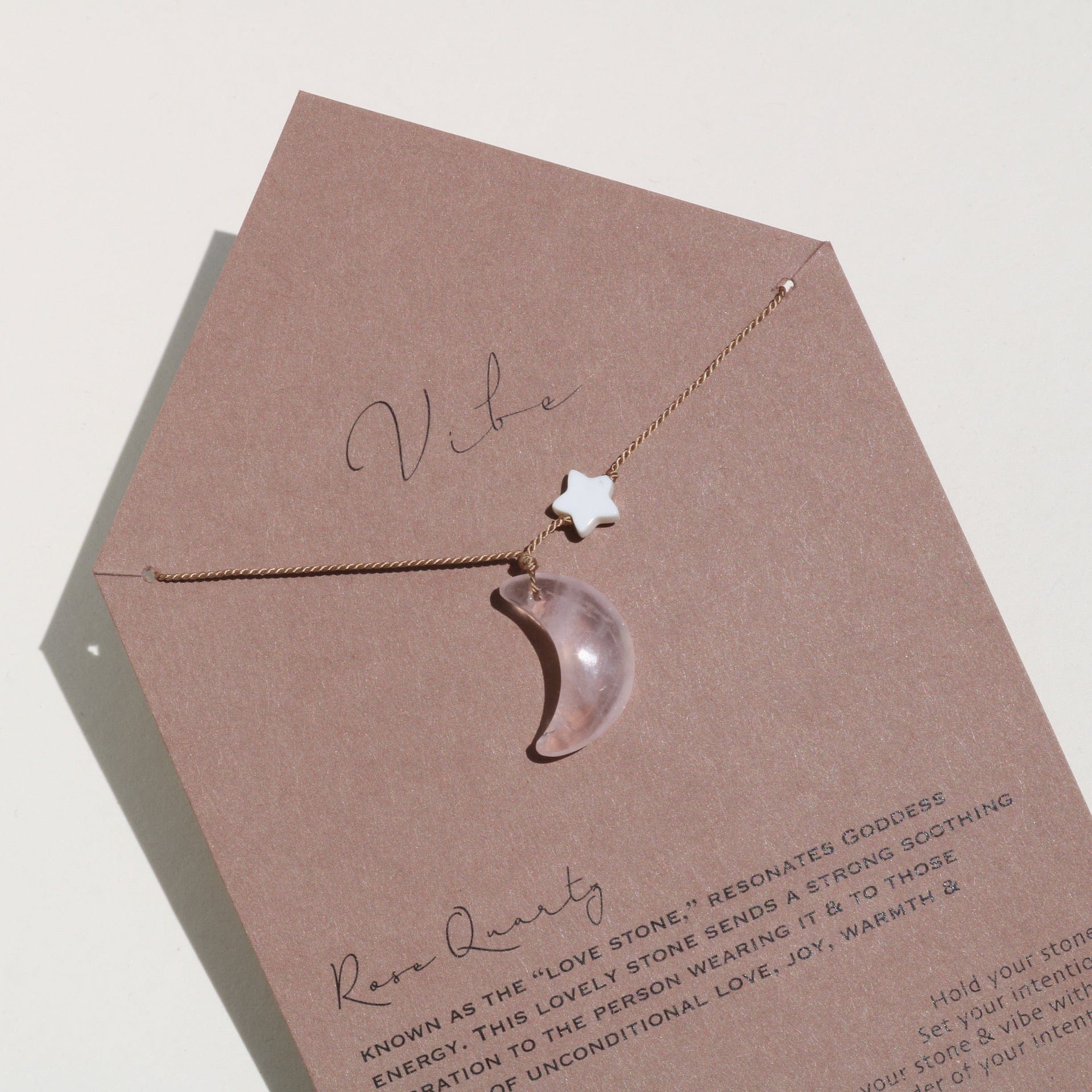 ROSE QUARTZ MOON Vibe Necklaces