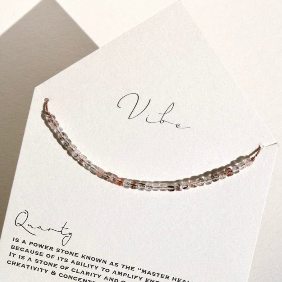 RUTILE QUARTZ CUBES BEADED NECKLACE Vibe Necklaces