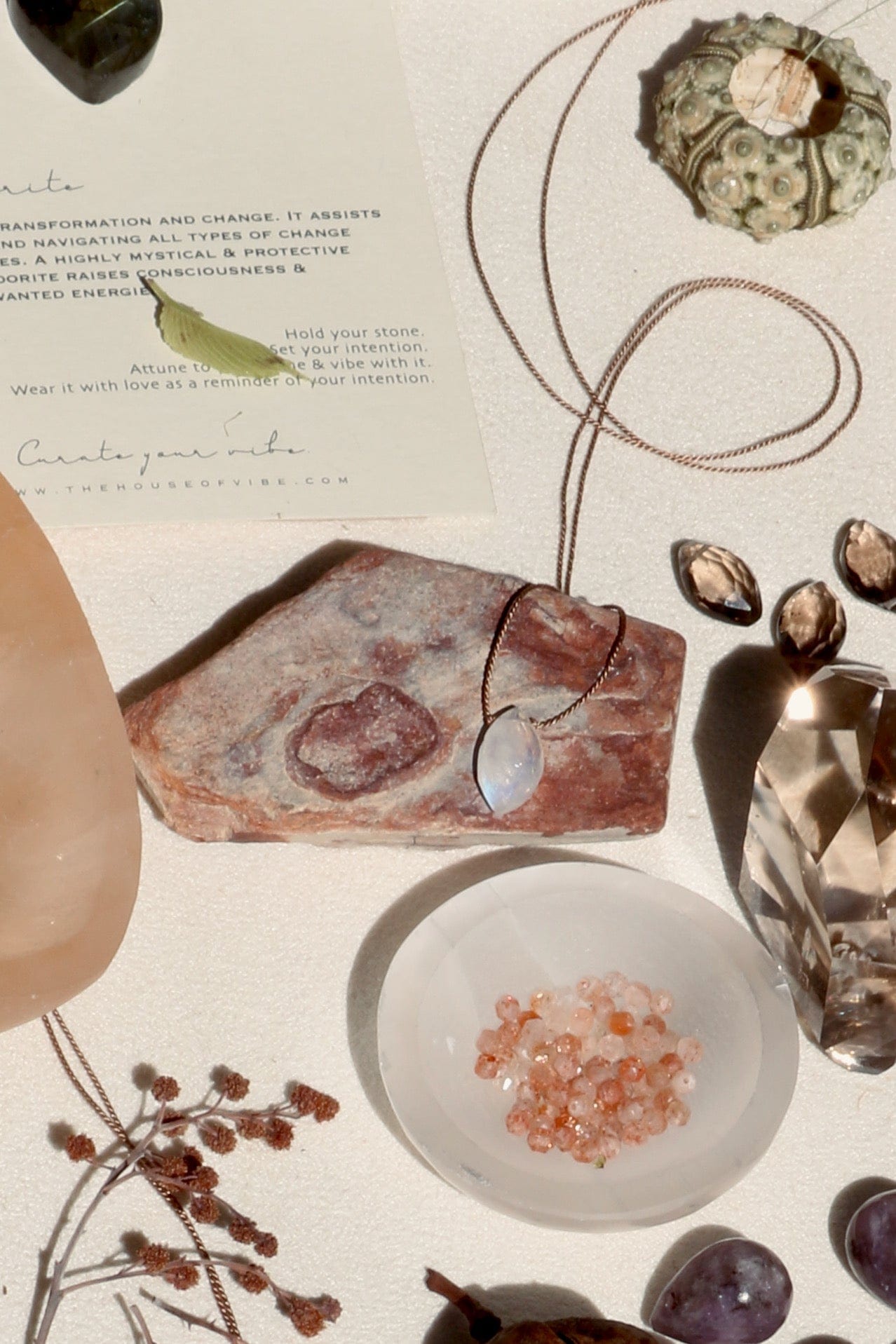 SMOKY QUARTZ PETAL Vibe Necklaces