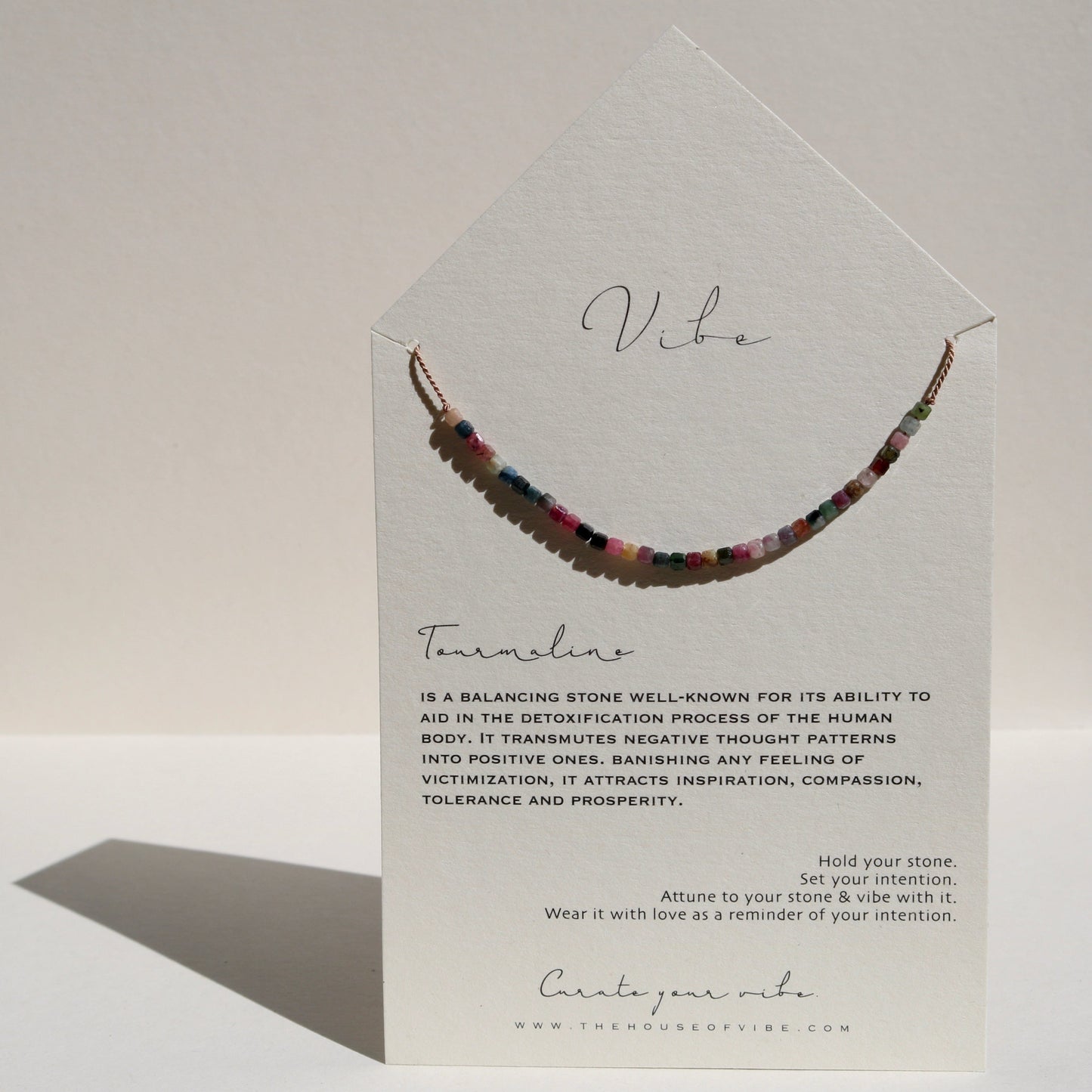 TOURMALINE CUBES BEADED NECKLACE Vibe Necklaces