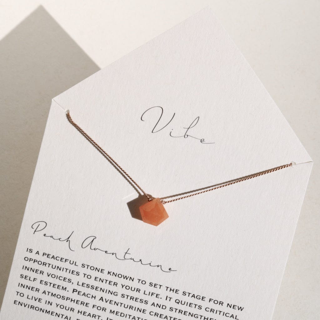 PEACH AVENTUREINE PENTAGON Vibe Necklaces