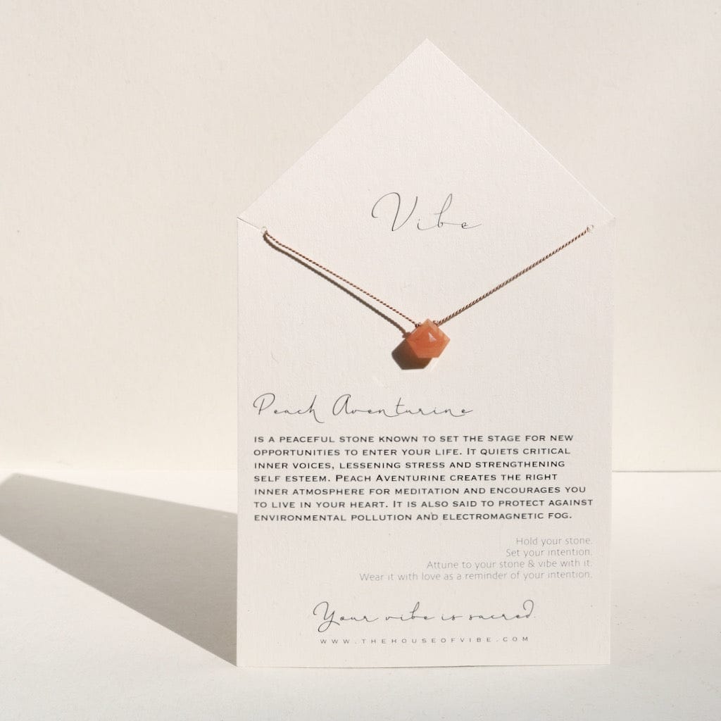 PEACH AVENTUREINE PENTAGON Vibe Necklaces