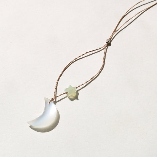 WHITE MOONSTONE MOON Vibe Necklaces