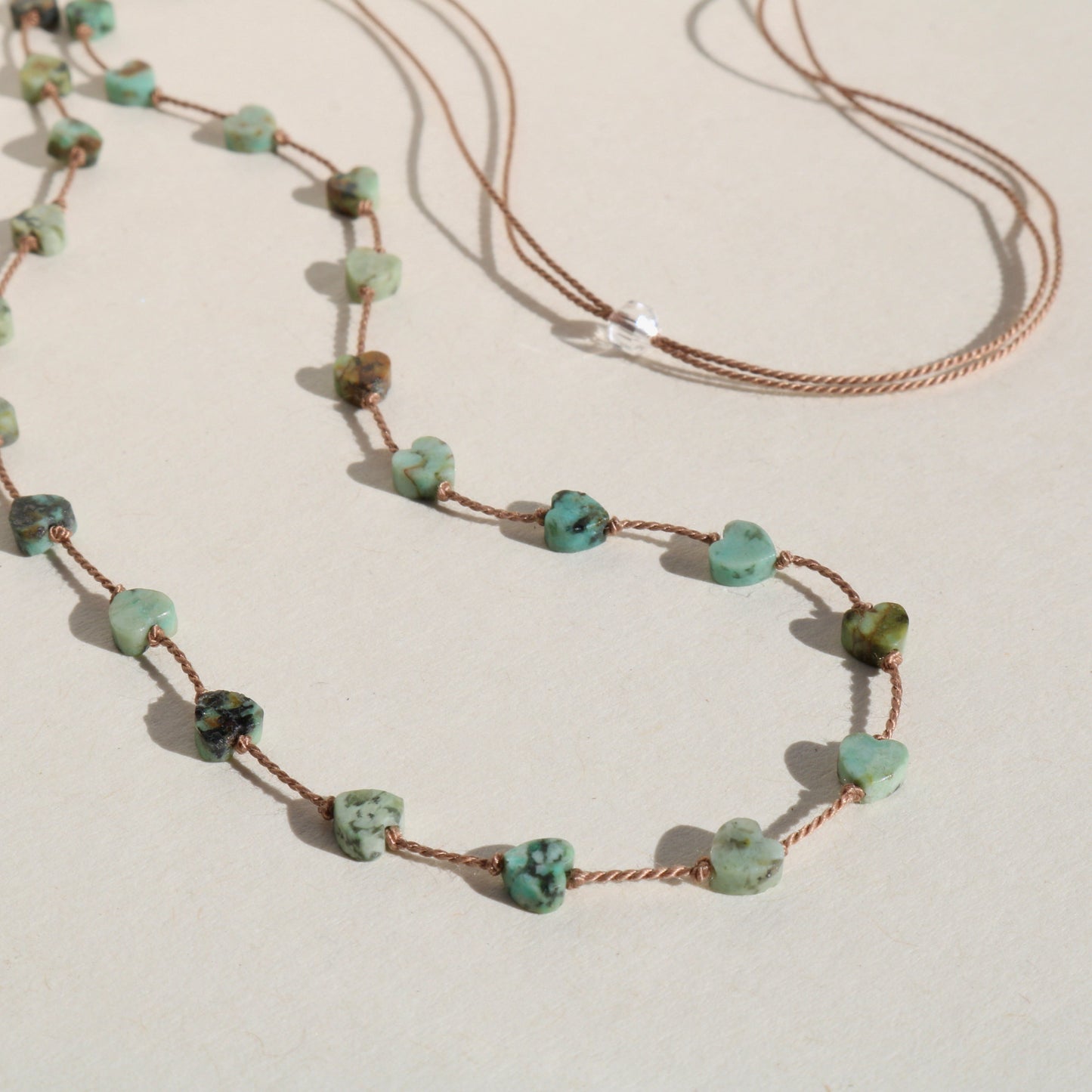 AFRICAN TURQUOISE JASPER HEARTS OM NECKLACE Vibe Necklaces