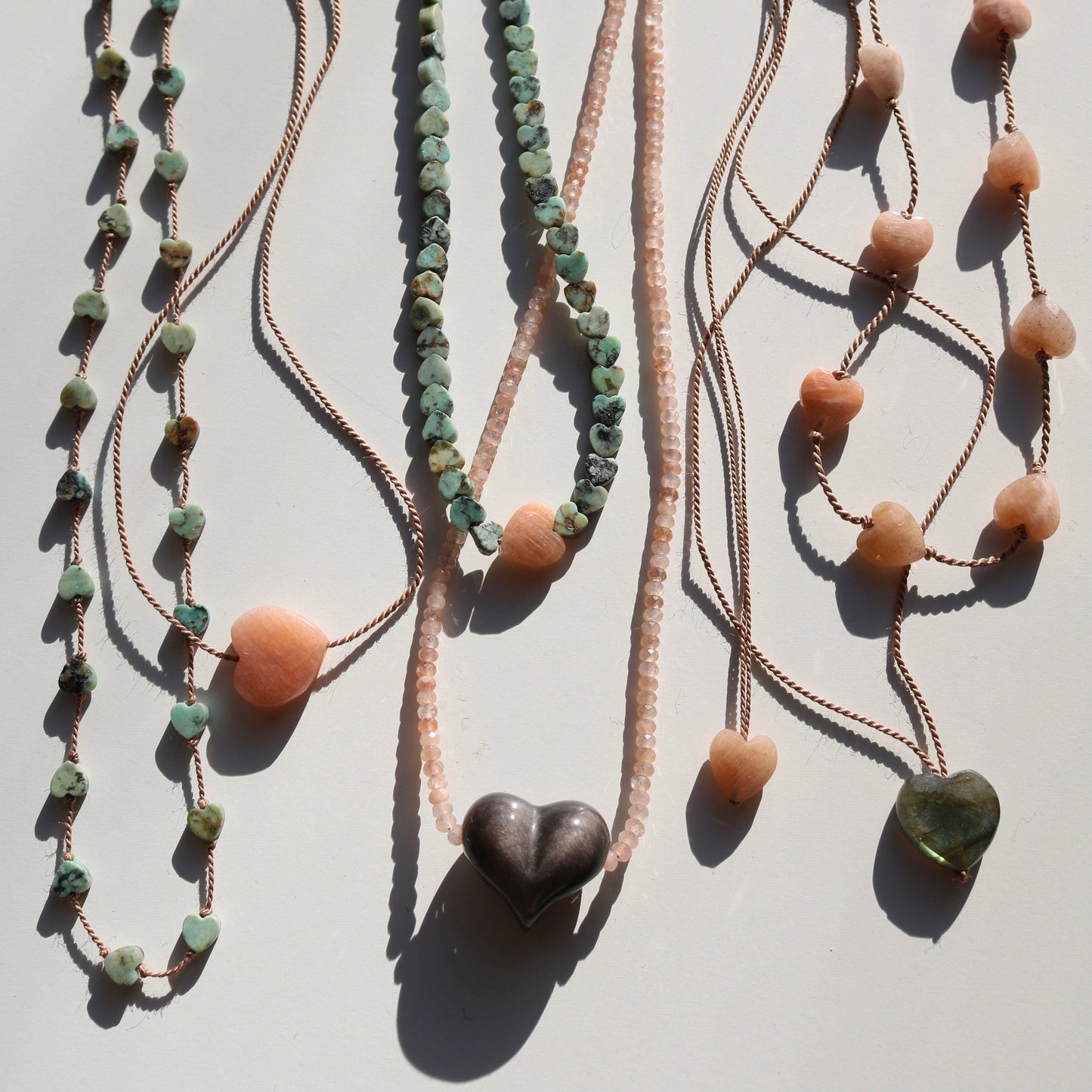 AFRICAN TURQUOISE JASPER HEARTS OM NECKLACE Vibe Necklaces