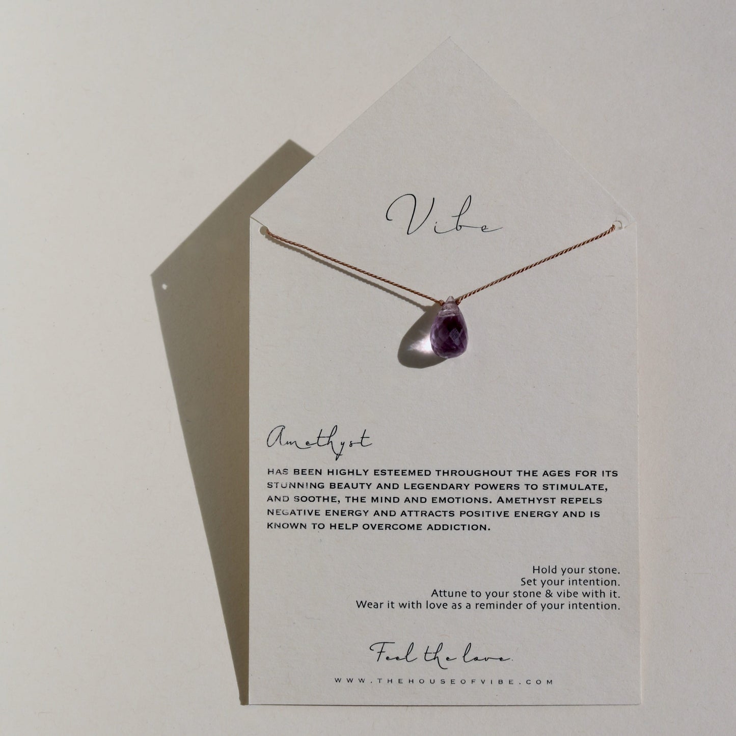 Amethyst, Drop Vibe Necklace