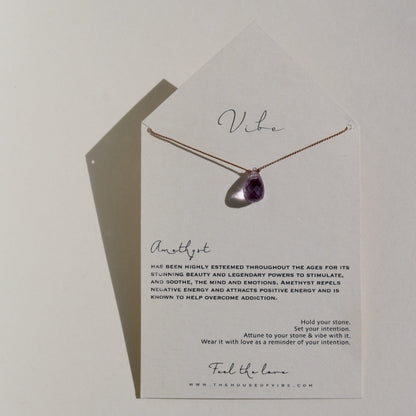 Amethyst, Drop Vibe Necklace