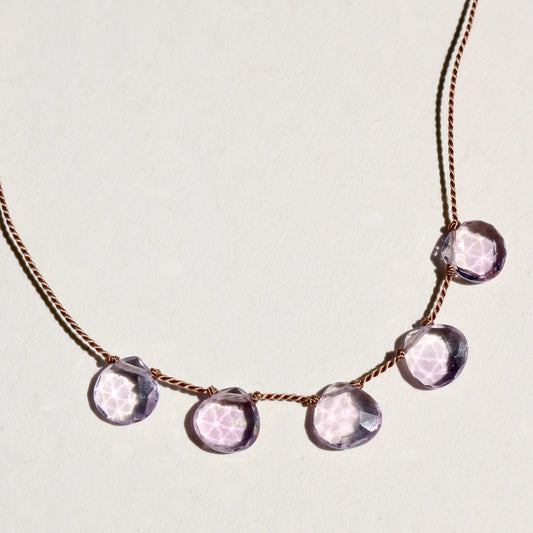 Amethyst, Five Drops Vibe Necklace
