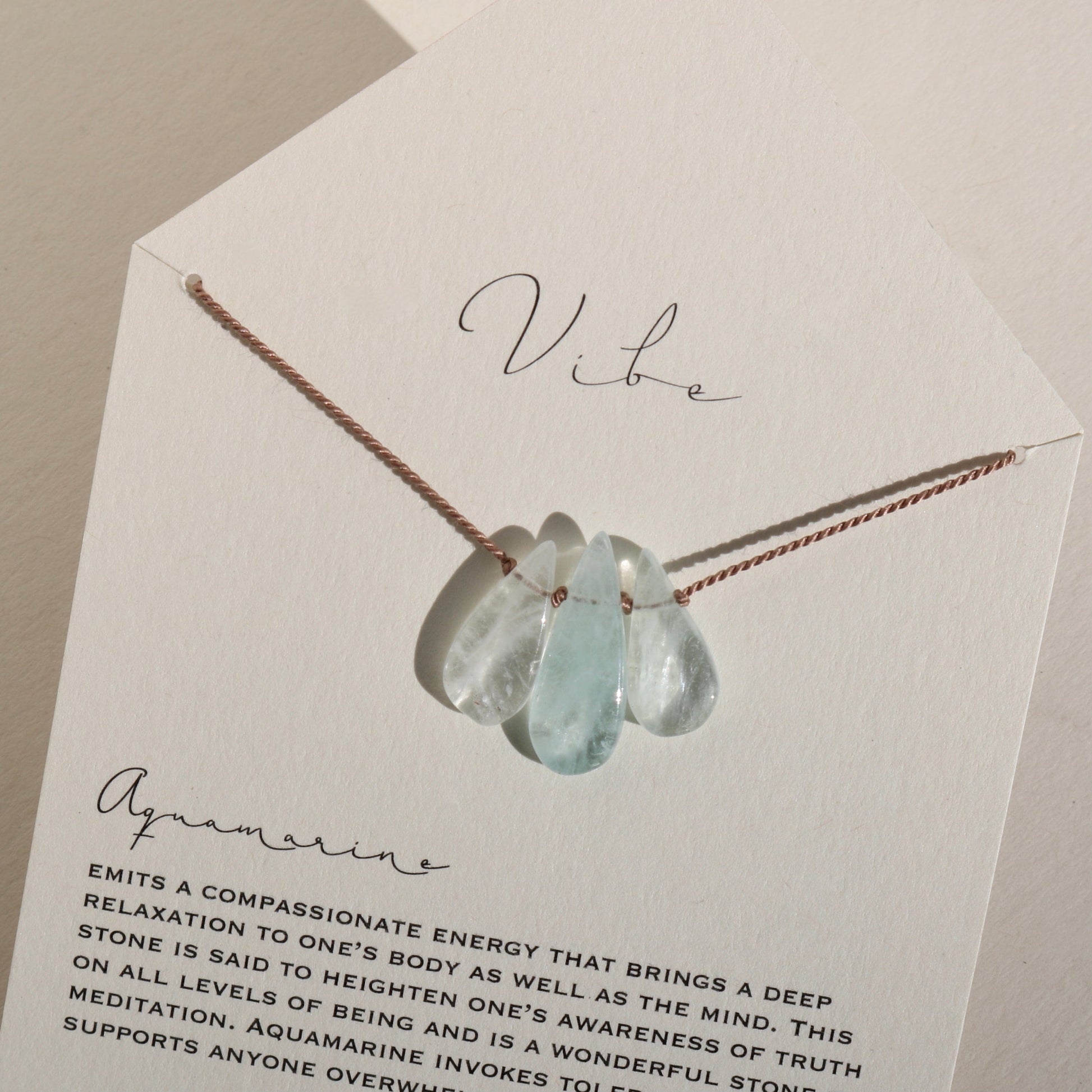 AQUAMARINE 3 STONE NECKLACE Vibe Necklaces No.3