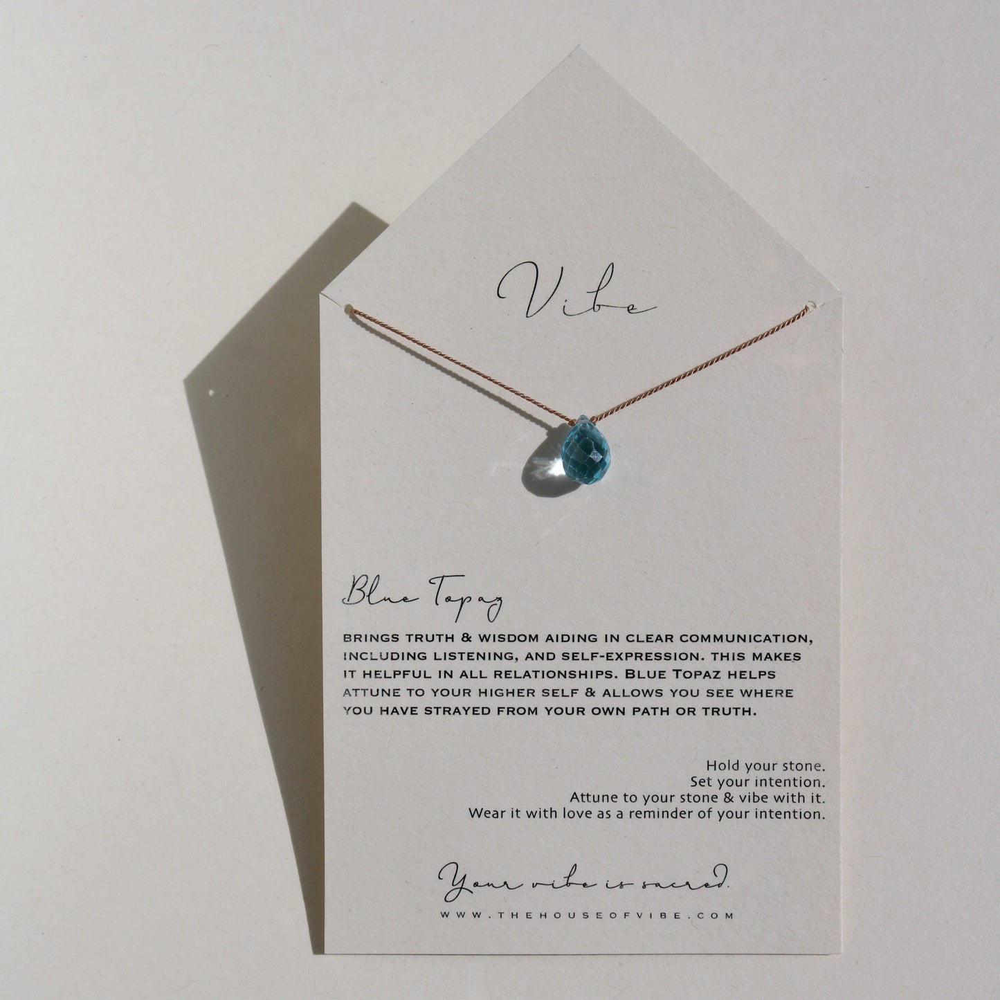 Blue Topaz, Drop Vibe Necklace