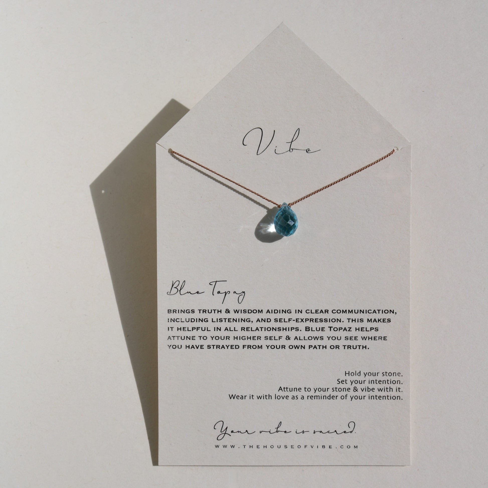 Blue Topaz, Drop Vibe Necklace