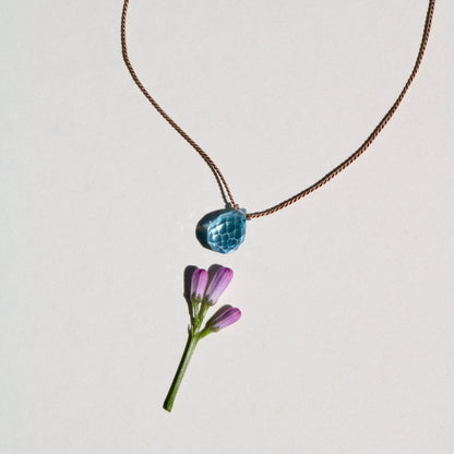 Blue Topaz, Drop Vibe Necklace