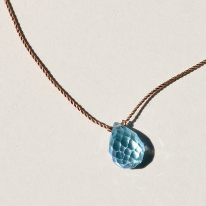 Blue Topaz, Drop Vibe Necklace