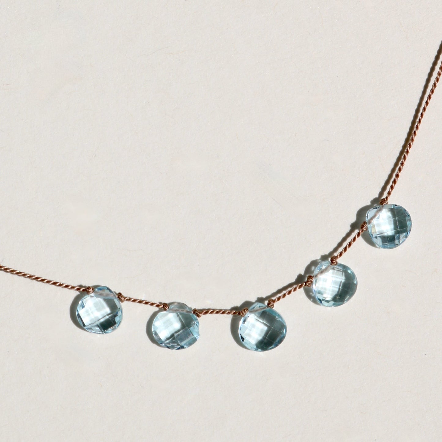 Blue Topaz, Five Drops Vibe Necklace