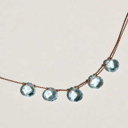 Blue Topaz, Five Drops Vibe Necklace