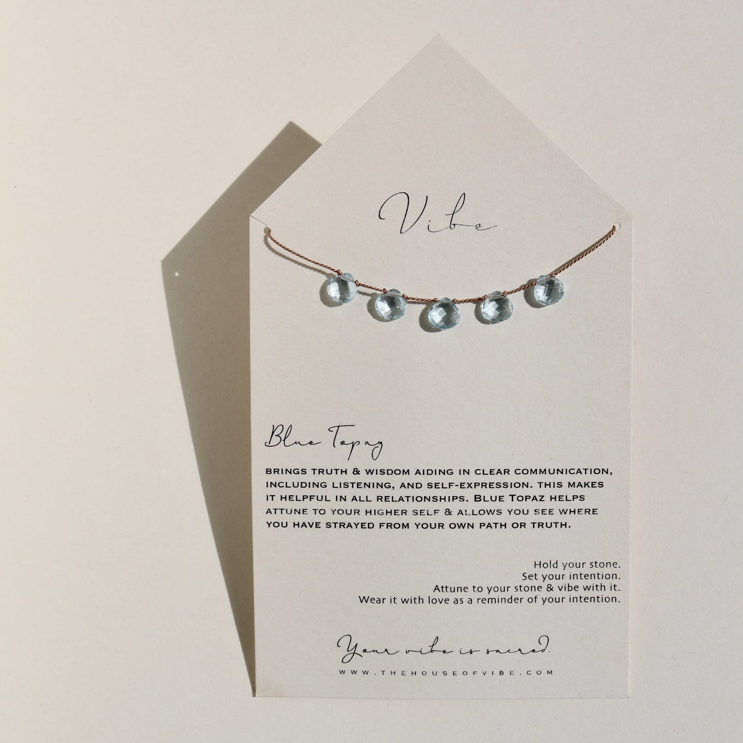 Blue Topaz, Five Drops Vibe Necklace