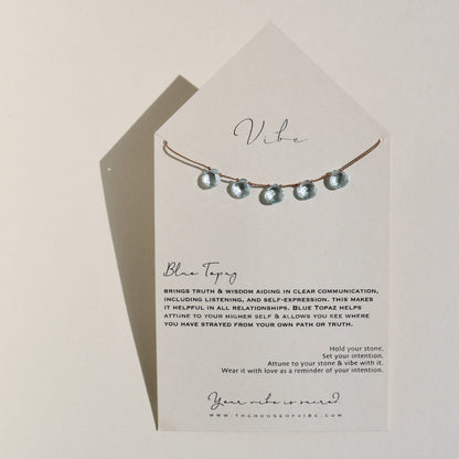 Blue Topaz, Five Drops Vibe Necklace