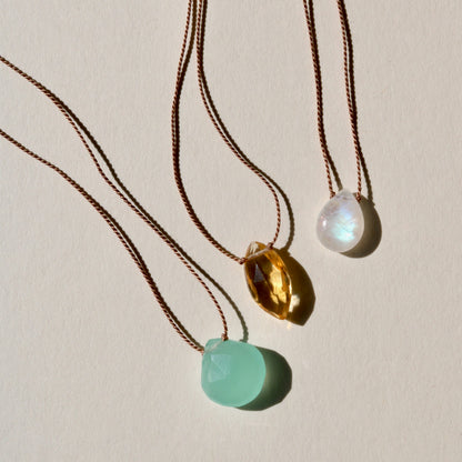 Chalcedony, Drop Vibe Necklace
