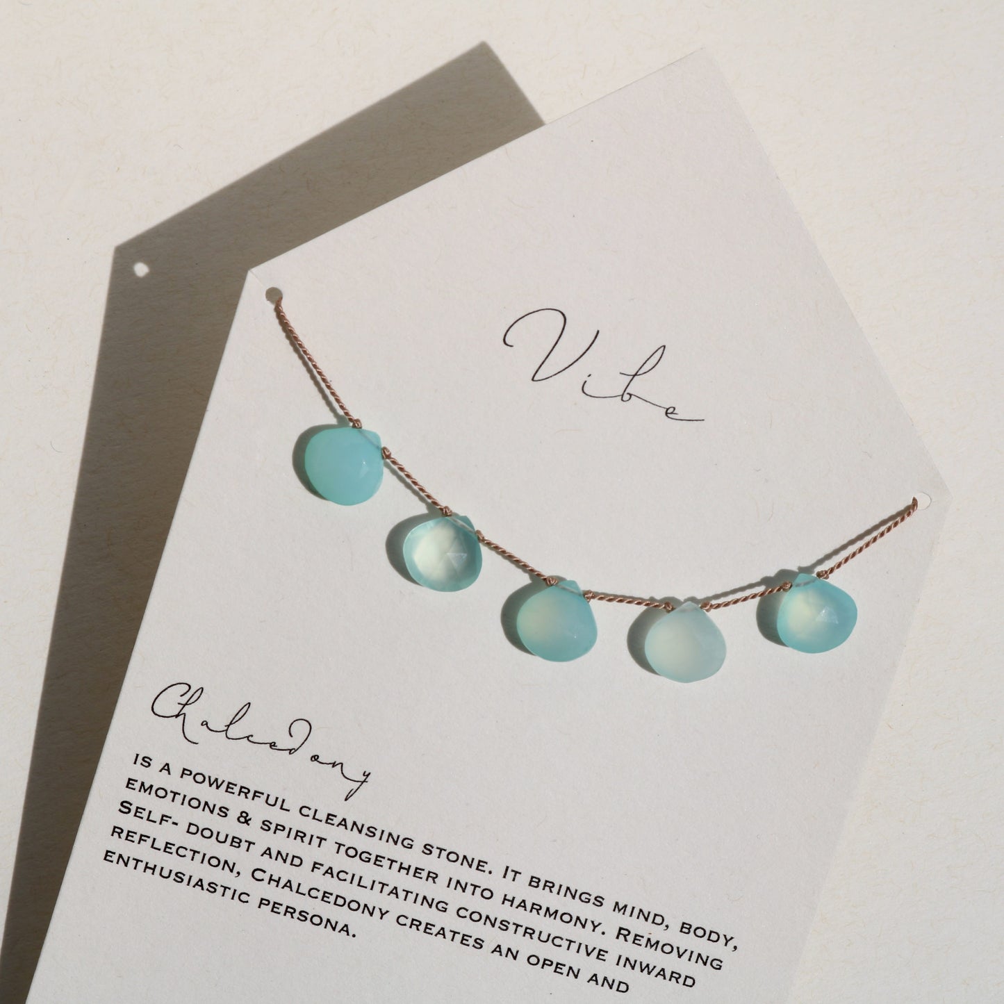Chalcedony, Five Drops Vibe Necklace
