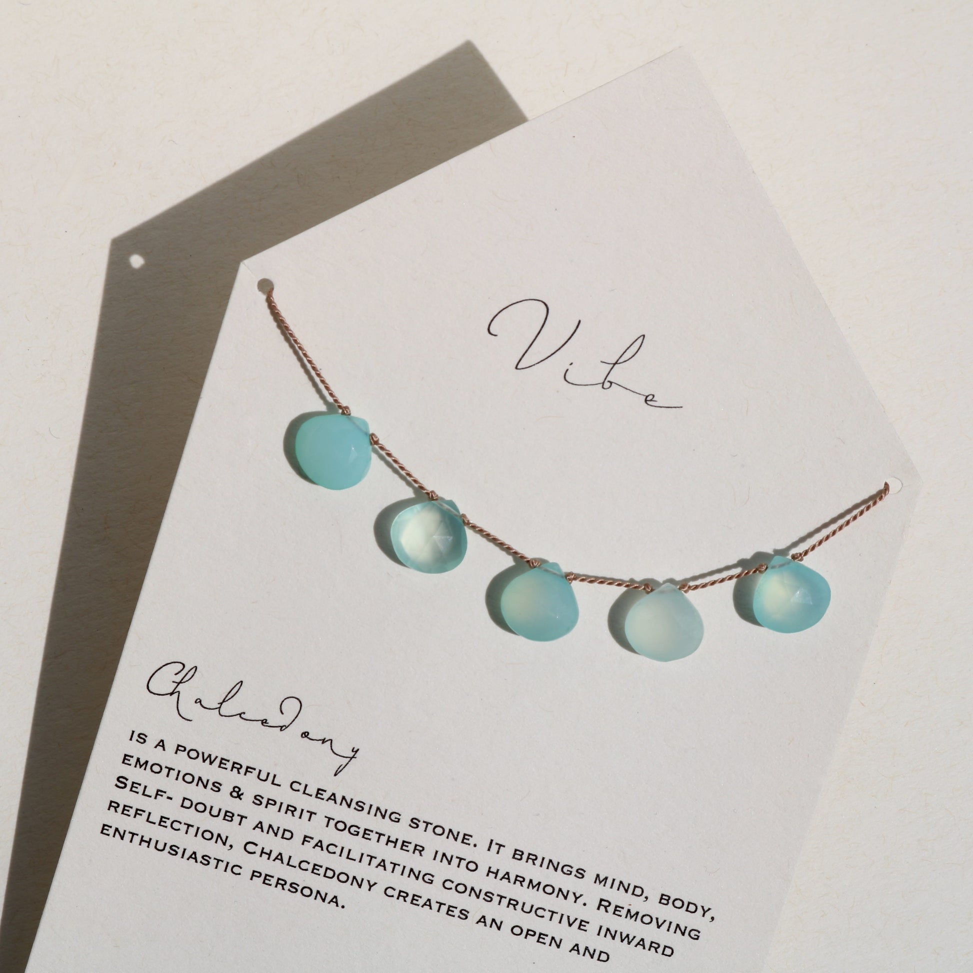 Chalcedony, Five Drops Vibe Necklace