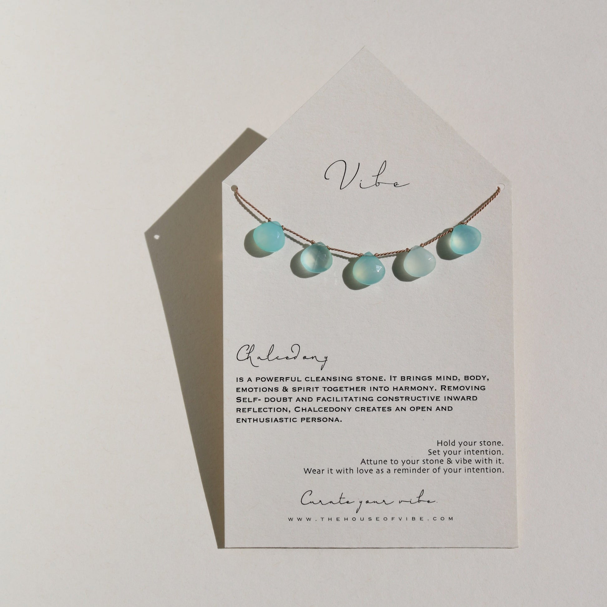 Chalcedony, Five Drops Vibe Necklace