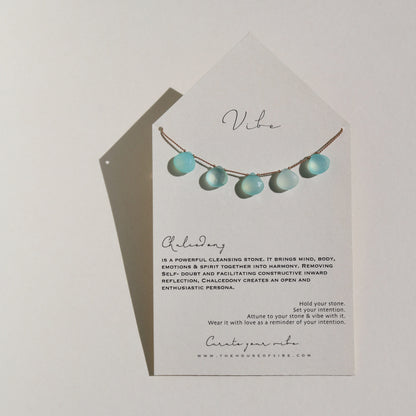 Chalcedony, Five Drops Vibe Necklace