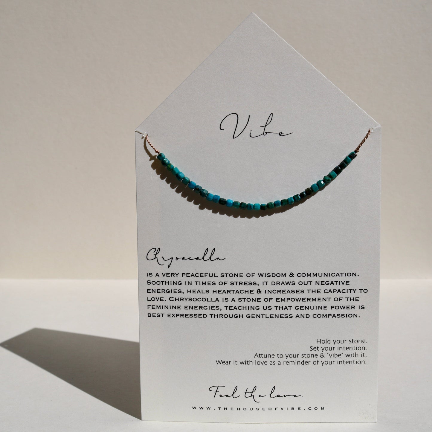 CHRYSOCOLLA CUBES BEADED NECKLACE Vibe Necklaces