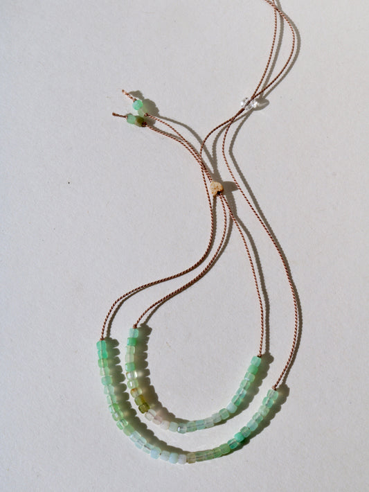 CHRYSOPRASE BEADED CUBES BRACELET Vibe Bracelets