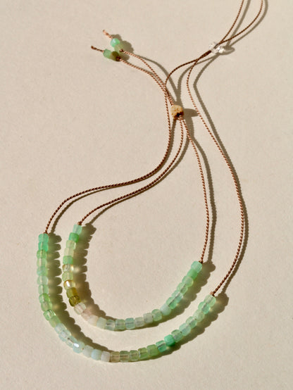 CHRYSOPRASE BEADED CUBES NECKLACE Vibe Necklaces